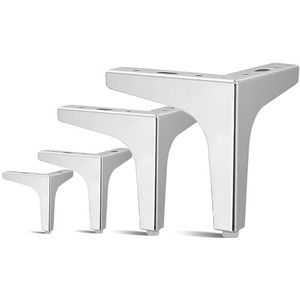 4 stuks metalen meubelpoten, moderne metalen driehoek bankpoten zilveren kast poten theetafel ondersteuning benen voor doe-het-zelf vervanging kast bank stoel (kleur: zilverachtig, maat: 17 cm (6,6