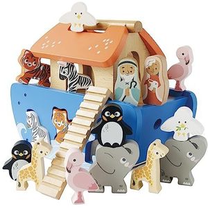 Le Toy Van TV212 Noah's Shape Sorter, Educational Puzzle Sensory Baby Toy with Colourful Ark and Animals-Suitable 2 Year Olds and Older