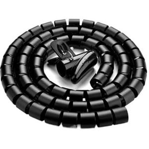 Een helix draait rond Spiraalwikkeling for kabels, buizen en snoeren, zwart, verschillende maten(28mm ID 3 meter)