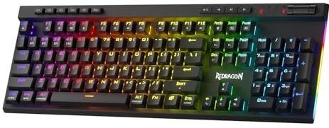 Redragon K580 PRO Wireless RGB Gaming Keyboard, mechanisch toetsenbord met 3 modi en 104 toetsen, hot-swap socket, speciale media-besturing en onboard-macro-opname, lineaire rode schakelaar