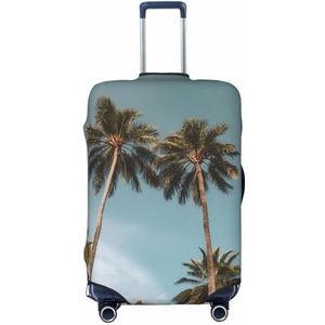 VTCTOASY Hoge tropische palmbomen print reizen bagage cover mode koffer cover elastische bagage beschermer cover past 45-70 cm bagage, Zwart, M