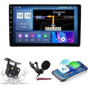 Android 14 Autoradio Navi voor A-udi A4 A4L (2002-2008) 9 ""Schermradio met draadloze carplay Android Auto GPS Navigatieondersteuning Bluetooth 5.0 HIFI FM 5G-WiFi SWC MIC-camera,M300s