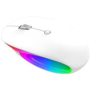 Draadloze muis 2,4 G/Bluetooth, compatibel met computer/laptop/iPad/tablet/laptop/USB, RGB-muis voor computer, gaming-muis, oplaadbaar, BT+2,4 G