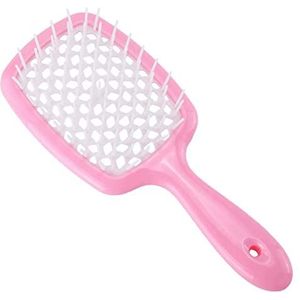 DieffematicSZ kam Tangled Hair Comb Detangling Hair Brush Large Plate Massage Combs Hollow Out Hair Brushes Barber Comb Salon Hair Styling Tools (Color : Pink)