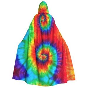 FRGMNT Tie Dye Hippies Print Vrouwen Hooded Mantel, Carnaval Cape, Volwassenen Hooded Mantel Cape, voor Halloween Cosplay Kostuums