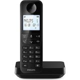 Philips D2701B Draadloze vaste telefoon, 11,6 cm (4,6 inch), verticale microfoon, handsfree, tot 14 uur, geoptimaliseerde antenne, privacy-instellingen, zwart