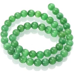 Natuurlijke groene steen kralen Jades kristal Turkoois losse spacer kralen voor sieraden maken DIY handgemaakte armband ketting 4-12 mm-groen kattenoog-8 mm ongeveer 45 kralen