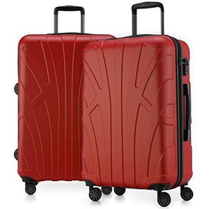 Suitline - Set van 2 trolleykoffers, rood, 2er Set M, Kofferset