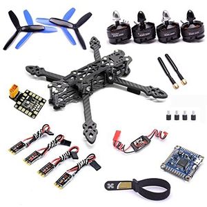 For Mark4 for Mark 4 5inch 225mm 2204 2300KV Motor Cycloon 20A BLHeli_S ESC W/L ED F4 V3S Flight Control FPV Freestyle Frame Combo Set (Size : Without Flysky i6)