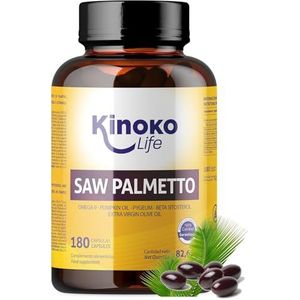 Saw Palmetto 180 capsules. Prostaat complex capsules. Zuiver sterollipide Zaagpalmetto-extract 85-95%. Met Omega 9, Pompoenpitolie, Pygeum Africanum, BetaSitosterol, Boswellia, Dht Blocker