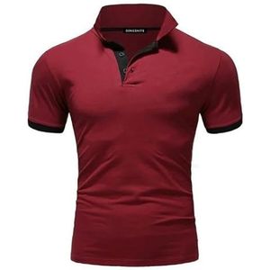 LQHYDMS T-shirts Mannen Mannen Shirt Tennis Shirt Dot Grafische Plus Size Print Korte Mouw Dagelijkse Tops Basic Streetwear Golf Shirt Kraag Business, wijnrood, 4XL