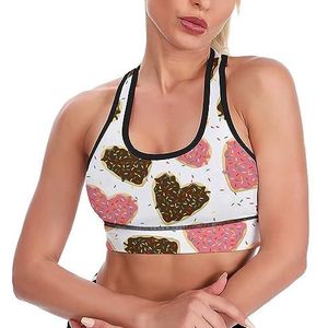 Hart Vorm Donut Ademend Sport Bras Voor Vrouwen Draadloze Workout Yoga Vest Ondergoed Racerback Crop Tank Top S