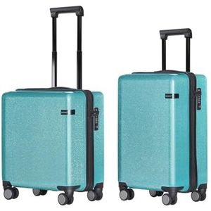 Koffer Rollende bagage Spinner Rits Aluminium Frame Trolley Dames Heren Cabine Kofferwielen (Color : Zipper Green, Size : 22inch)