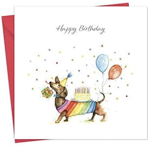 Twizler Verjaardagskaart Worsthond - Gelukkige Verjaardagskaart voor mannen of vrouwen - Verjaardagskaart voor hem of haar - Verjaardagskaart van de hond