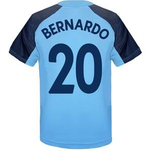 Manchester City FC - Trainings-t-shirt voor jongens - Officieel - Cadeau - Hemelsblauw logo Bernardo 20-12-13 jaar