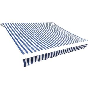vidaXL - Luifeldoek - Blauw en Wit - Polyester - 350x250 cm