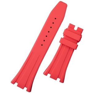 LQXHZ 26 Mm Zachte Siliconen Rubberen Horlogeband Compatibel Met AP-band 15400/15500/26331 Haken(Red,GOLD HOOKS_SR BUCKLE)