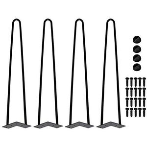 Einfeben haarspeldpoten - set van 4 haarspelden, tafelblad, met vloerbeschermers en schroeven, metalen poten voor salontafel, salontafel en eettafel (45 cm)