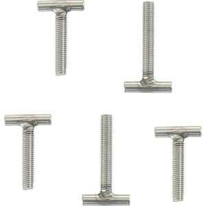 Bout, T-bouten, 5 stuks M6 25~100mm T-vormige draadstangklemdopbout GB37 304 roestvrij staal T-groefschroef(M6*35mm)
