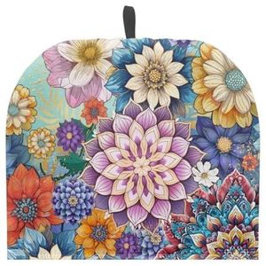 Jeiento Boho Mandala Theepot Gezellig voor Theepot & Koffiepot Warm Houden Bloemen Geïsoleerde Theepot Gezellige Draagbare Extra Dikke Watten Waterkoker Cover, Home Decor