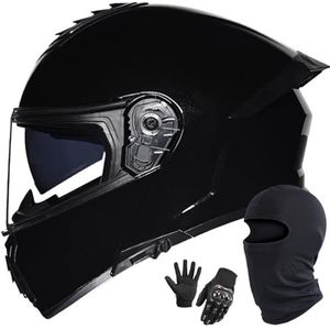 Motorhelm Systeemhelm Integraalhelm Dubbel Vizier DOT/ECE Gecertificeerd Hoogwaardige Helm Motorintegraalhelm Scooterhelm Valhelm Voor Dames En Heren J,L/57-58CM