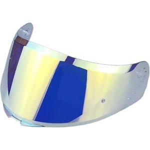Motorhelm vizier lens, Helmvizier, geschikt for SH 526SP Helmlens Helmzonnevizierlens Accessoires (blauw)(Aurora Gold)