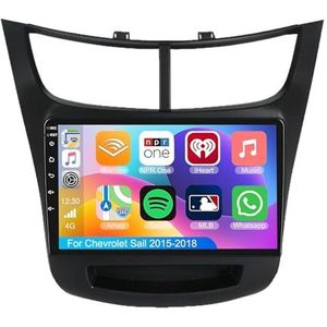 Android 15.0 2 Din Autoradio 9"" Touchscreen Auto Stereo voor Chevrolet Sail 2015-2018 met Draadloze Carplay Android Auto GPS navigatie AHD Omgekeerd beeld Stuurwielbediening(S-1(2G+32G))