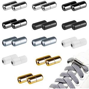 Hengxinchen 24 Stuks Metalen Capsules Voor Schoenveters, Metalen Sluiting Volwassen Schoenveter, Sluiting Kinderen Snelle Sluiting Schoenveters Voor Sneakers Casual Schoenen