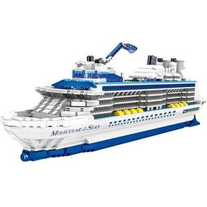 2428 delen klein vakantie-cruiseschip jacht-modelbouwset, mini-stenen, speelgoed, doe-het-zelf pedagogische bouwset, cadeau voor volwassenen en kinderen, compatibel met L/go