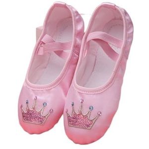 Balletschoenen kinderen dansschoen zachte zool oefenen satijn borduurwerk ballet lichaam yoga meisje indoor gymnastiek schoenen ballet slippers voor vrouwen volwassenen (kleur: Elizabeth Pink, Maat: