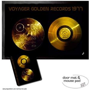 1art1 Grammofoonplaat, The Sounds Of Earth, Voyager Golden Records Deurmat (60x40 cm) + Muismat (23x19 cm) Cadeauset