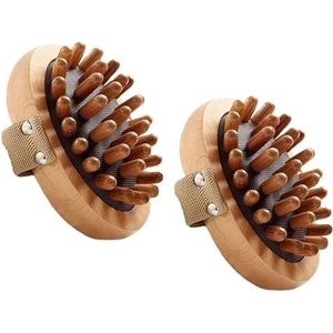 Meridian Pressure Brush, Wood Therapy Massage Tools for Belly Fat, Handheld Wooden Massager Body Brush for Cellulite Remover, Body Shaping and Muscle Pain Relief (2 PCS)