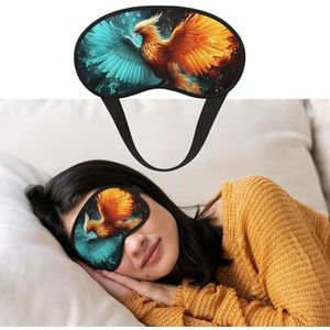 Fire and Water Phoenix slaapmasker, zacht verduisterend oogmasker met verstelbare riem, comfortabele oogschaduwhoes voor vrouwen en mannen, diepe rust, reizen, werk thuis