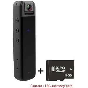 Mini Body Cameram, High Definition Infrarood Nachtzicht Wetshandhavingsrecorder, Draadloze WiFi-thuiscamera, Kleine sportcamera, Mini DV-camera voor Pet Walking, Werk, Reizen(Camera 16G card)