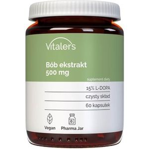 Vitaler's Tuinbonenextract (L-DOPA) 500 mg - 60 capsules, veganistisch, 1 maand suppletie, geen conserveermiddelen, pure samenstelling
