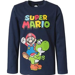 Super Mario shirt met lange mouwen jongens, blauw, 104 cm