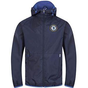 Chelsea FC - Regenjas/windjak voor mannen - Officieel - Cadeauset - Marineblauwe capuchon - Large