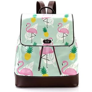 Gepersonaliseerde casual dagrugzak tas voor tiener flamingo patroon schooltassen boekentassen, Meerkleurig, 27x12.3x32cm, Rugzak Rugzakken