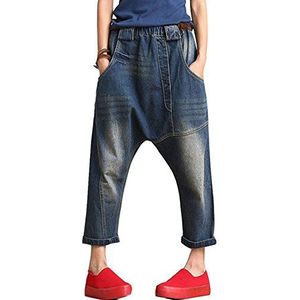 Youlee Dames Elastische taille Breed been Harembroek Hole Jeans Style 5