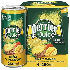 Perrier Natuurlijk mineraalwater met gas en sap - Perrier & Juice ananasgreep 4 x 25 ml (4 x 250 ml)