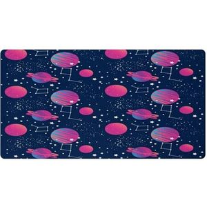 VAPOKF Galaxy Starry marineblauw roze planeet keukenmat, antislip wasbaar vloertapijt, absorberende keukenmatten loper tapijten voor keuken, hal, wasruimte