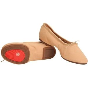 Balletschoenen, doek, natuurlijk leer, balletdansschoenen voor vrouwen, middelhoge hak, zachte jazz-salsasasaschoenen, sneakers voor meisjes, yogaschoenen voor dansen, training, Doek Rubber Zool 01,