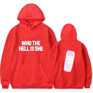 ENITEXOLUD Nessa Barrett Sweatshirt met capuchon uniseks mannen vrouwen mode hoodies casual streetwear XXS-4XL, Rood, 4XL