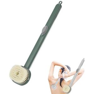 Rugschrobber for douche, doucheborstel met lange steel en zeepdispenser, badborstel, doucheborstel met zachte haren, verwijderbare rugdouchemassage-reinigingsborstel /654 (Color : Green)