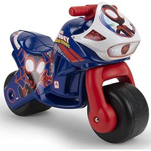 INJUSA - Ride-on Motorfiets Twin Dessert Spiderman Blauw Kleur met Permanente en Waterdichte Decoratie en Brede Wielen, Aanbevolen voor Kinderen + 18 Maanden
