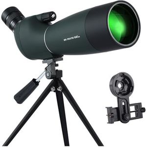 25-75x70 Telescoop Spotting Scope Zoom Monoculaire BAK4 Prisma Telescoop Met Statief For Doelschieten Vogels Kijken Waterdicht Draagbaar en handig (Color : 25-75x70 Green D)