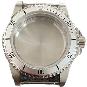 BAMMY 39,5 mm horlogekast retro platte spiegel saffierglas behuizing compatibel for NH35/NH36 mechanisch uurwerk 120 klik horlogekast (Size : Black Orange)
