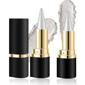 2 stuks eyeliner, watervaste kajalstift, zilver, sneldrogend, wisvaste gel, eyeliner, eyeliner, eyeliner-make-up voor de ideale eyeliner, een dagelijks lang