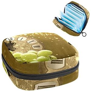 Periode Pouch Draagbare Tampon Opbergtas,Tampon Houder voor Portemonnee Vrouwelijke Product Organizer,Oudejaarsavond, Meerkleurig, 4.7x6.6x6.6 in/12x17x17 cm