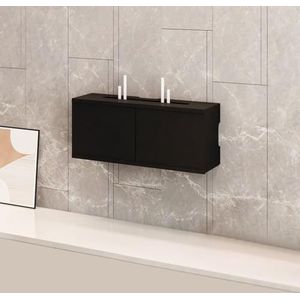XCLOOZGL Modern Stijl Wifi Router Opbergdoos Verstopper Grote Capaciteit Projector Plank Wandmontage of Bureaublad Kabelmanagement Doos Houten Modem Organizer Stekkerdoos,C,40X11X21CM